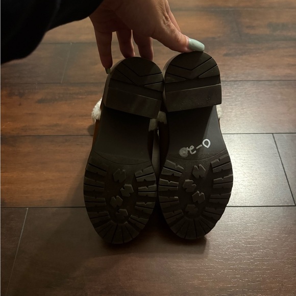 JustFab Ellie Trim Heeled Sherpa Lined Women's Boot Tan/Brown - Picture 6 of 7